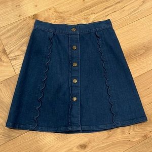 Draper James denim scalloped skirt
